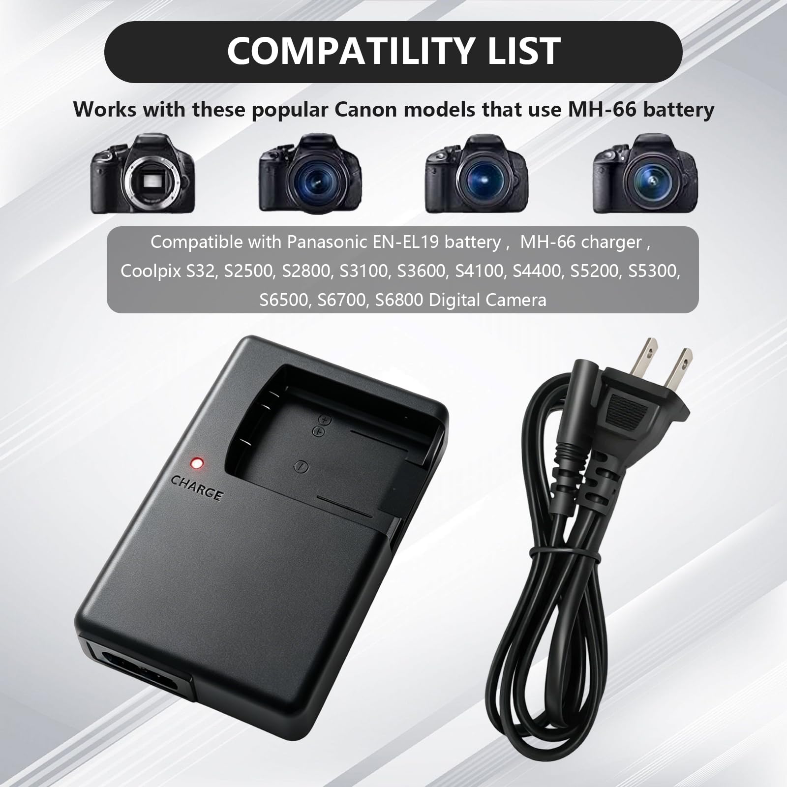 Amazon.com: MH-66 Battery Quick Charger for Nikon EN-EL19 Coolpix
